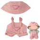 17cm Clothes Set(NO Doll)  Cute Hat & Unique Pocket Design Overalls Dress-up Set  Handmade Clothing Designed for 17cm Doll.(Overalls (Pink))