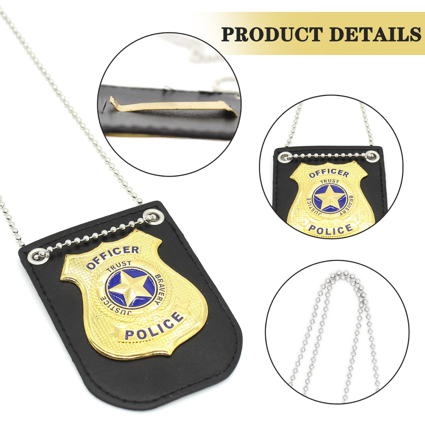 Timisea Police Accessories Kit - Pretend Play Detective Role Costume Set With Hat, Handcuffs, Sunglasses, Badge For Kids