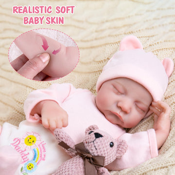 Aori Lifelike Reborn Baby Dolls,18-Inch Realistic Newborn Sleeping Baby Girl Doll, Nice Gift Set For Kids,Grandparents