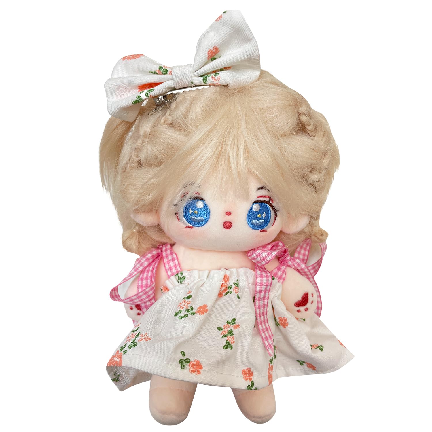 S OUJCEN 20cm Poseable Plush Doll - Cute Cotton Stuffed Toy with Jointed Skeleton - Anime Soft Dress-Up Doll - Adorable Kawaii C