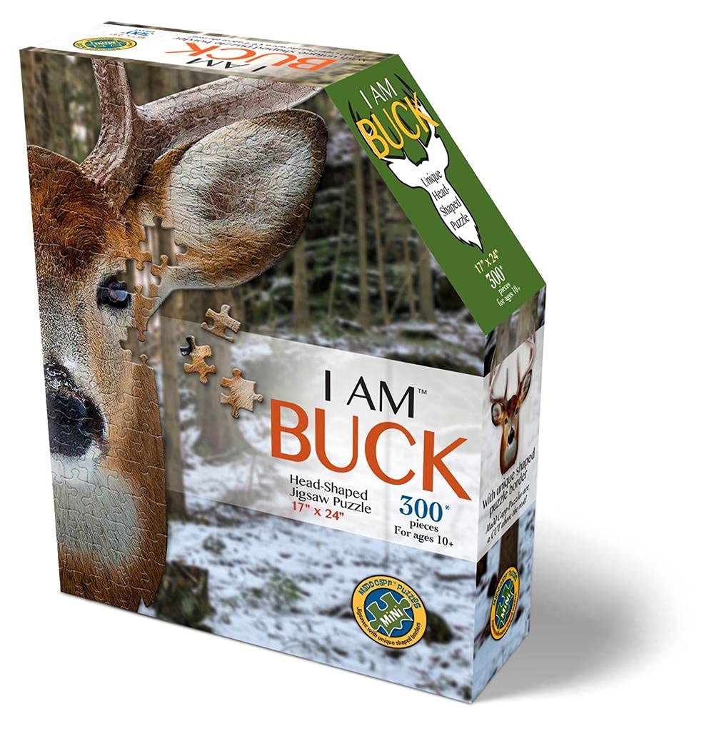 I Am Buck 300 Piece Animal Head-Shaped Jigsaw Puzzle