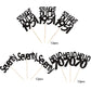 Festiko36 Pcs Black 70Th Birthday Cupcake Toppers Glitter Seventy Hello 70 Straight Outta 1951 Cupcake Picks 70Th Birthday Anniv