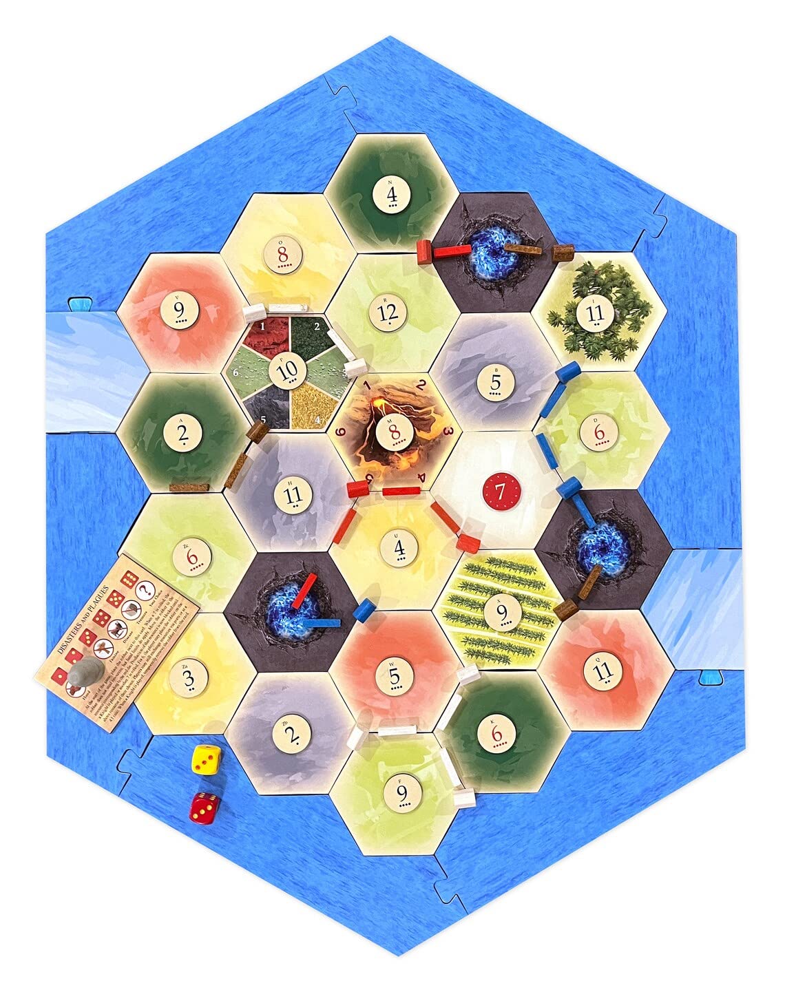 Tabletop Monthly Replacement Number Tokens Compatible With Catan'S Settlers Of Catan 5-6 Player Extension And Seafarers Expansio