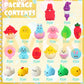 Aviski 100Pcs Easter Mochi Squishy Toys, Mini Kawaii Squishies Soft Fidget Toys Stress Squeeze Toys Party Bags Filler, Small Sto