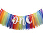 Rainbow Highchair Banner Decoration For Baby - Party Theme Pull Flag, High Chair Fabric Garland, One First Birthday Banner, Phot