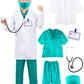 Puteraya Kids Doctor Costume Set Surgical Doctor Suit Uniform With Stethoscope Toys For Boys Girls Dress Up Halloween Cosplay (D