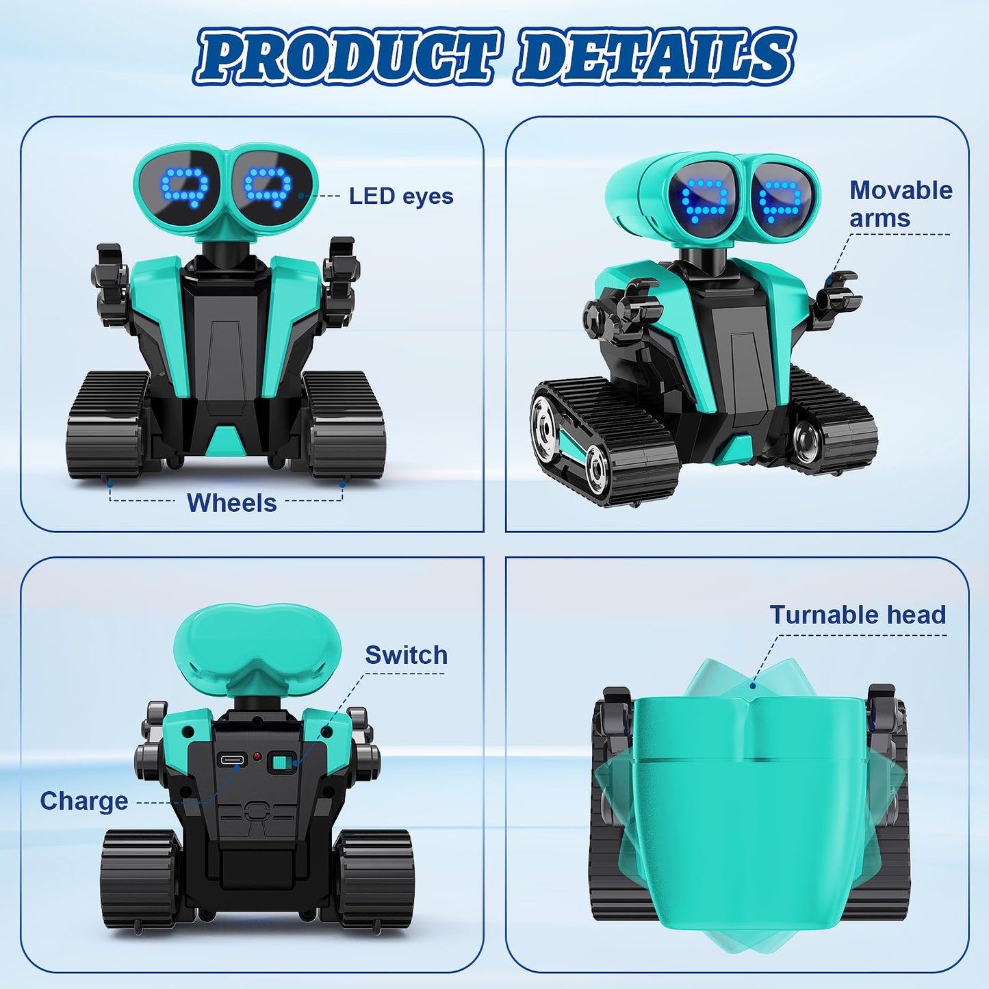 Mindpal Robot Toys For Boys Girls With Auto-Demonstration Robots For Kids Remote Control Kids Robot Rechargeable Emo Robot With