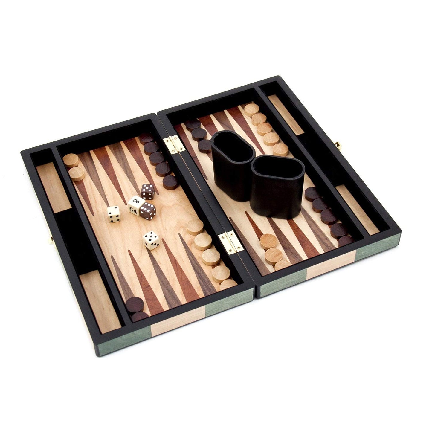 Wood Backgammon Set, Olive