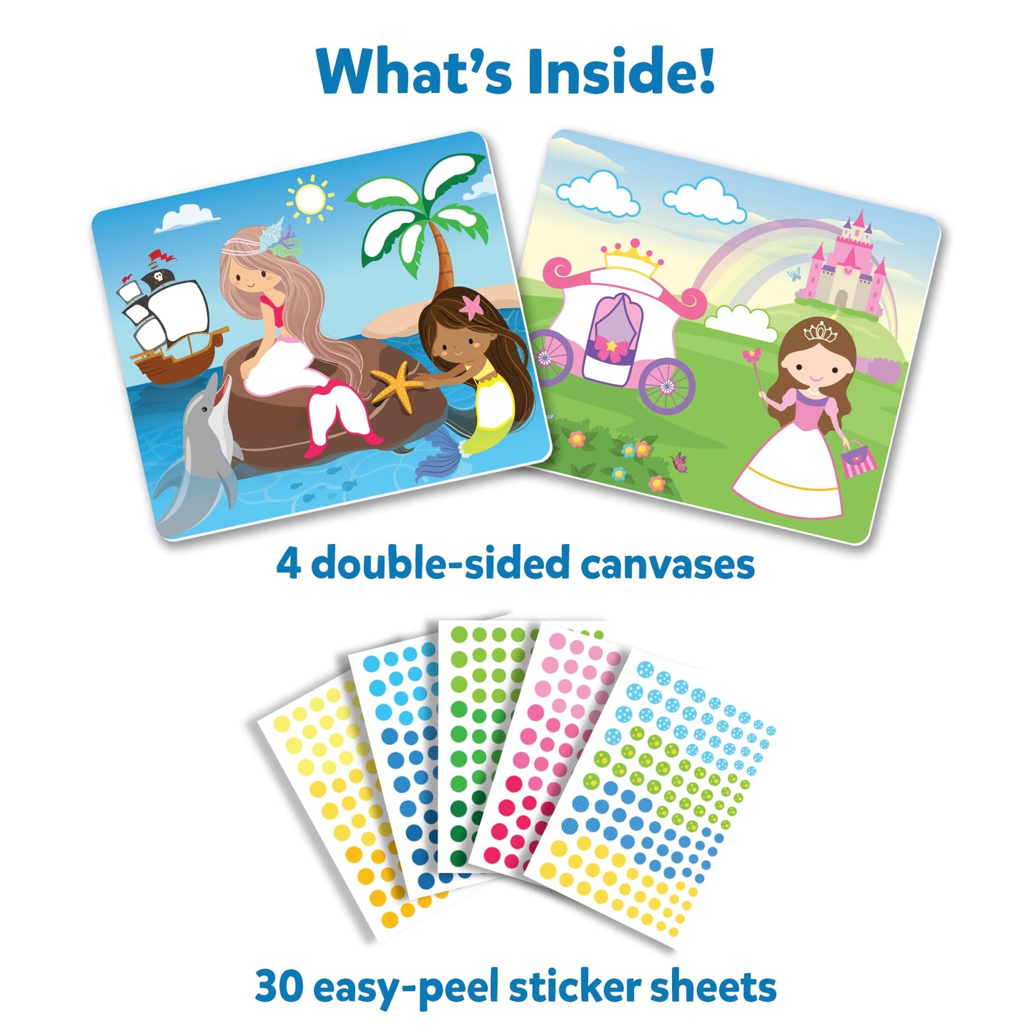 Skillmatics Dot It Sticker Art - Unicorns & Princesses, Mess-Free Fun for Kids, 500+ Stickers, Craft Kits, DIY Scrapbooking Acti