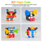 Acrofek Speed Cube 3X3 Build-On Brick Cube, Brain Teaser Puzzles Magic Cube With Building Blocks, Creative Puzzle Cube Toys For