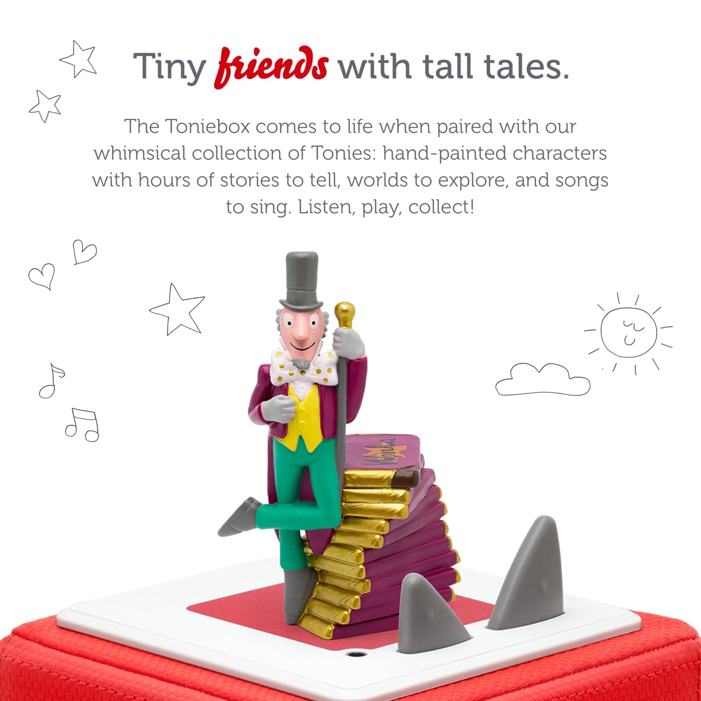 Tonies Willy Wonka Audio Toy Figurine From Roald Dahl'S Charlie And The Chocolate Factory