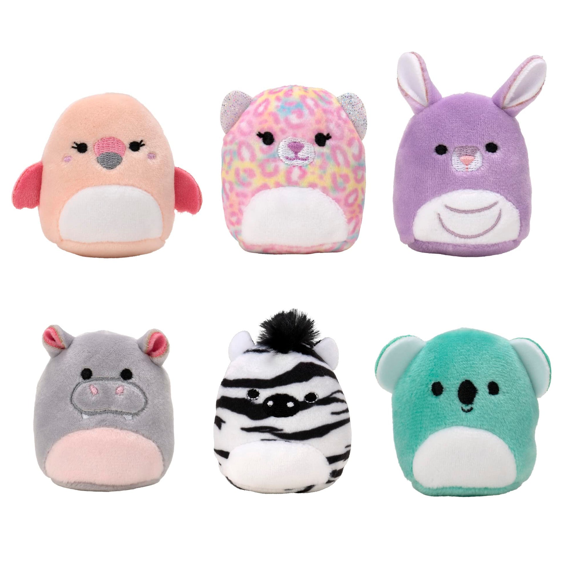 Squishville Mystery Mini-Squishmallows Plush - Wildlife Squad - Six 2-Inch Characters - Includes Michaela And Kiki Plus Four Mystery Figures - Irresistibly Soft, Colorful Plush