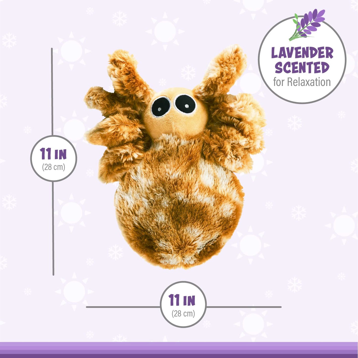 Warm Pals - Spidey The Spider - 1.5Lbs - Cozy Microwavable Lavender Scented Plush Toys - Heated Stuffed Animal - Heatable Coolable Bedtime Comfort Plushie