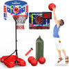 Eaglestone Kid Basketball Hoop Indoor With Led Lights & Scoreboard,Toddler Basketball Hoop Adjustable Height 2.9Ft-6Ft, Mini Hoop Outdoor With 3 Balls,Basketball Toy Gifts For 3-12 Year Old Boys Girls