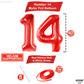 Katchon, Red 14 Balloon Numbers - Giant, 40 Inch | Number 14 Balloons | 14 Birthday Balloons For Boys, 14Th Birthday Decorations For Boys | 14 Number Balloons For 14 Year Old Birthday Decorations