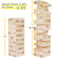 Gorock Large Size Tumble Tower 60 Pcs Wooden Block Stacking Games Stacks Over 5Ft Classic Indoor Outdoor Lawn Family Party Games