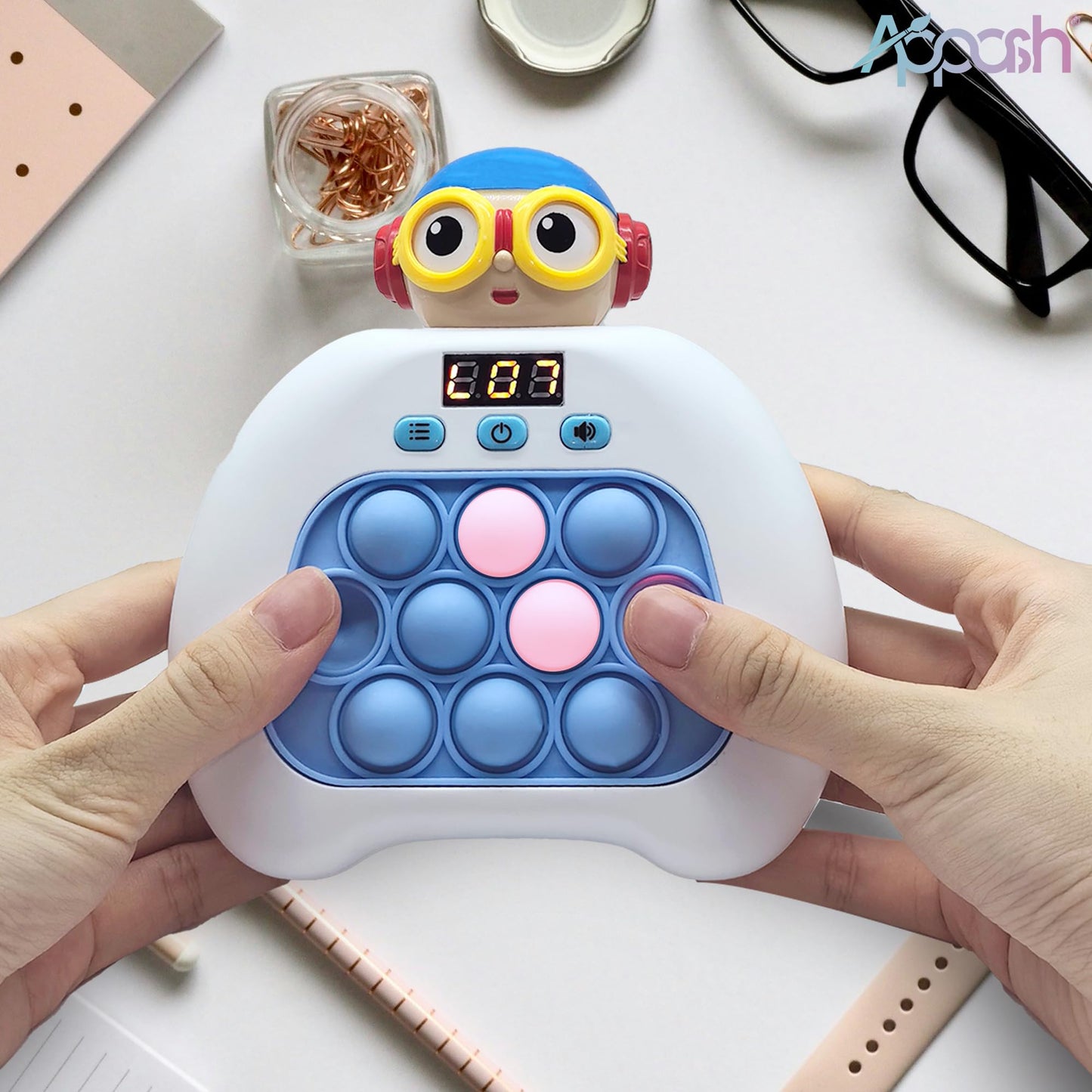 Appash Fast Push Pop It Game Crisp Click Light Up Bubbles Upgraded 10 Modes Quick Push Stress Relieving Buttons Speed Push Senso