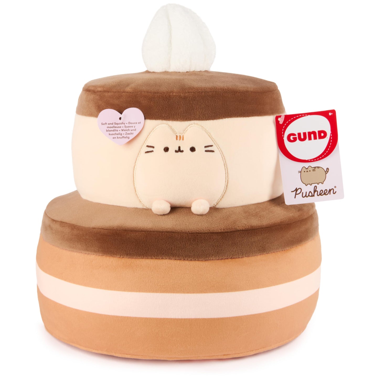 GUND Pusheen Chocolate Cake Squishy Toy, 11” Plush Cat Stuffed Animal, Brown, High Quality Materials, Collectible for Ages 8 and Up