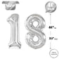 18 Balloon Number, Silver Number 18Th Birthday Balloons 40 Inch, 18 Years Old Silver Birthday Decorations For Boys Girls, 18Th A