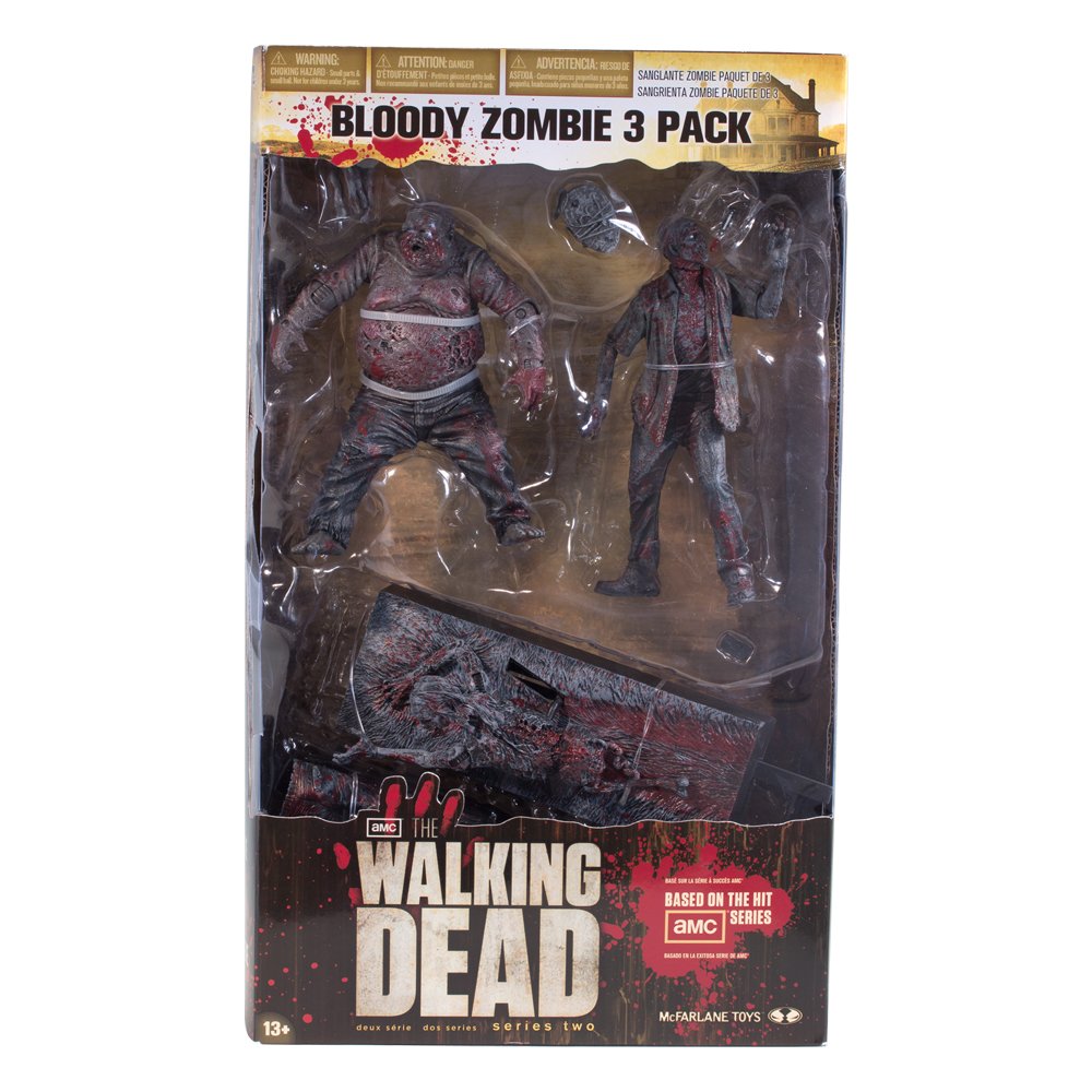 Mcfarlane Toys The Walking Dead Tv: Bloody Black And White Zombie, 3 Pack