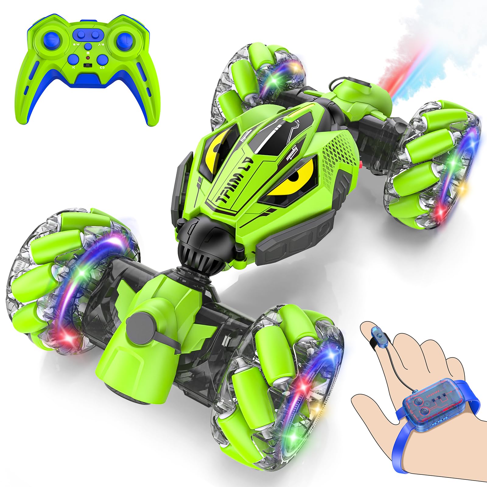 Unique 4WD High Speed RC Cars, Gesture Sensing Remote Control Cars for Boys 8-12, Double-Sided Driving RC Drift Car, 360 Rotatin