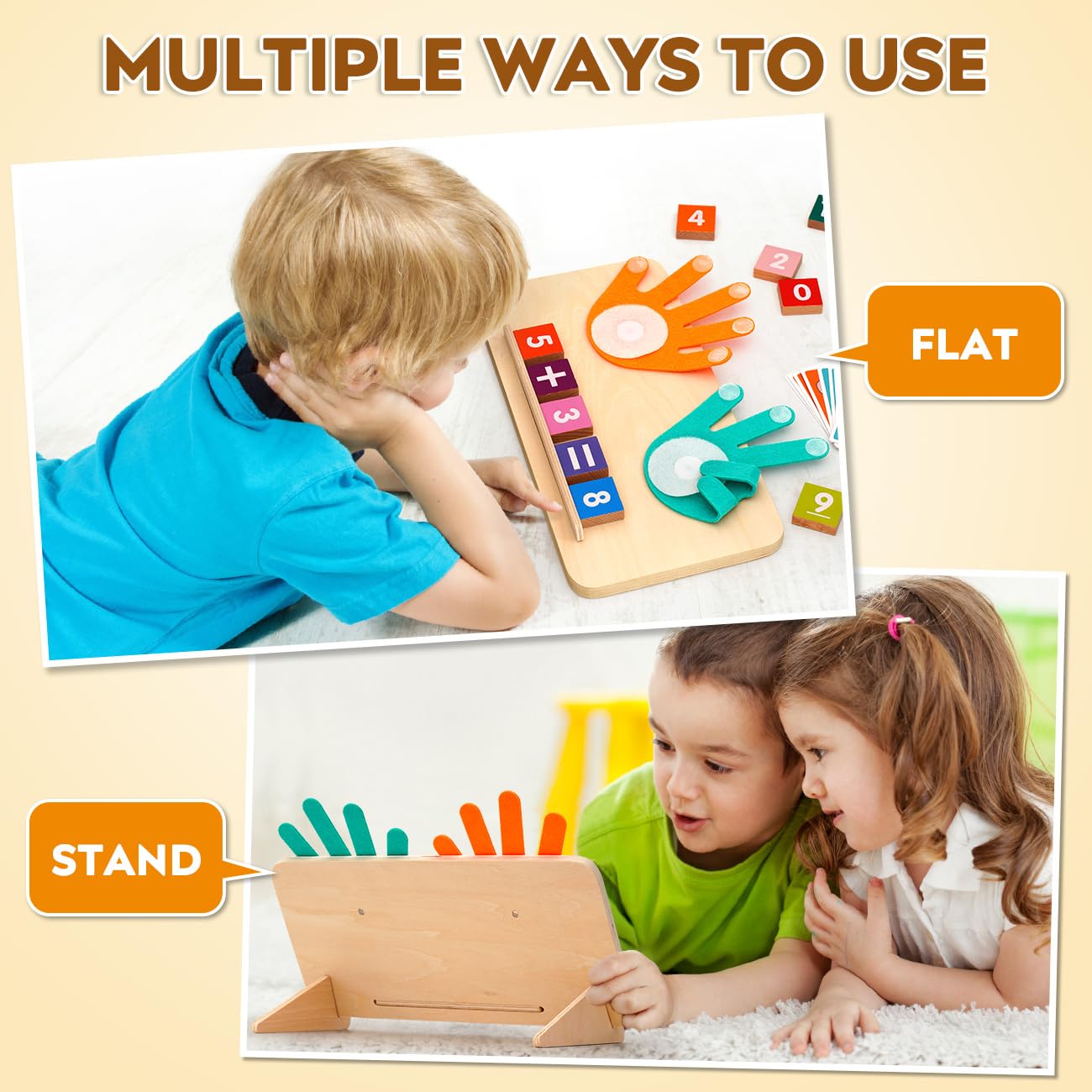 Motree Preschool Learning Toys For Toddlers 2-4, Educational Math Manipulatives Number Counting Blocks For Kids, Montessori Toys