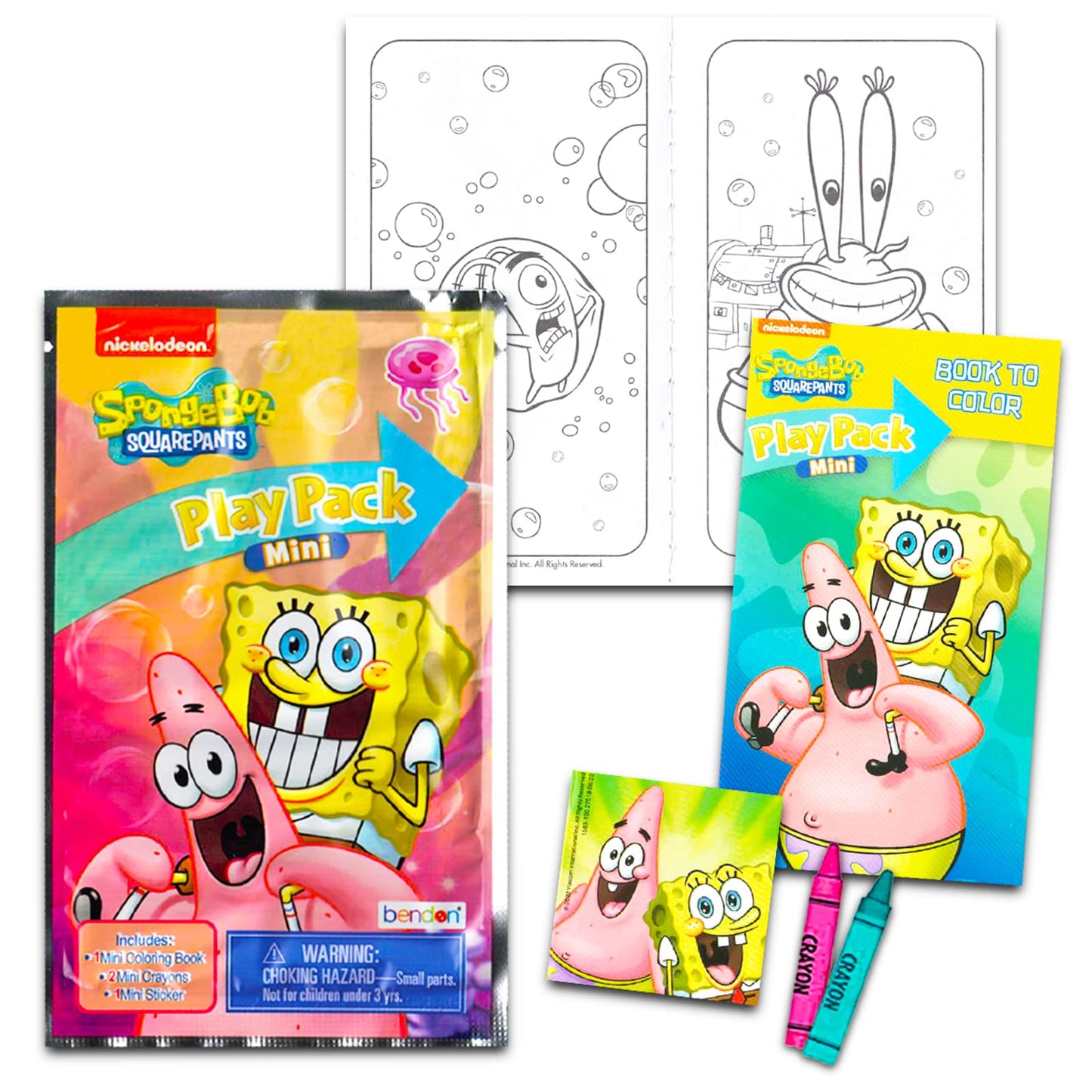Viacom Spongebob Squarepants Mini Party Favors Set for Kids - Bundle with 24 Mini Spongebob Grab n Go Play Packs with Coloring P