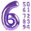 Purple 6 Balloon, Number Balloon 40 Inch, Purple And Black Party Supplies 6Th Balloons For Birthday, 6 Birthday Balloon, Number