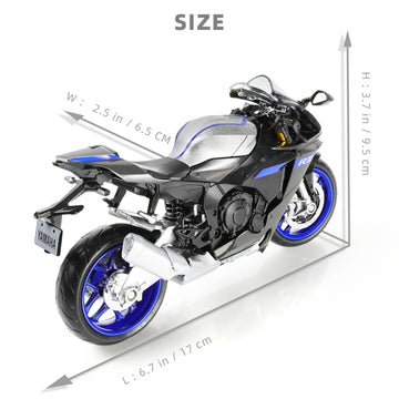 Risopen 1:12 Motorcycle Model For Yamaha Yzf-R1M 1000R Alloy Diecast Motorcycle Model Toy Mini Moto Gift(Silver)