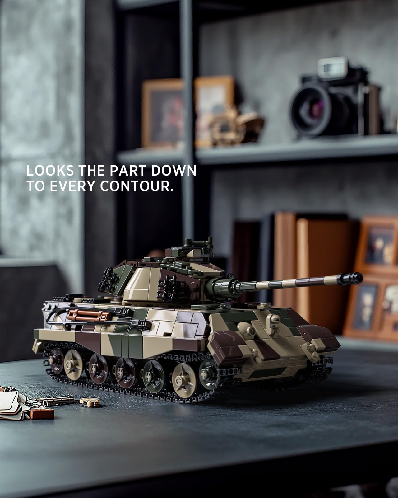 Nifeliz King Tiger Tank Model Toy, WW2 Military Building Set, 1267 PCS, ABS, 17.5 cm, Model NF10315, Collectible for Adults