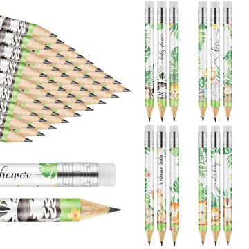 Tinlade 60 Pcs Jungle Animals Baby Shower Golf Pencils With Erasers Baby Shower Game Pencils Small Pencils For Kids Sharpened Mini Pencils For School Baby In Bloom Baby Shower Supplies