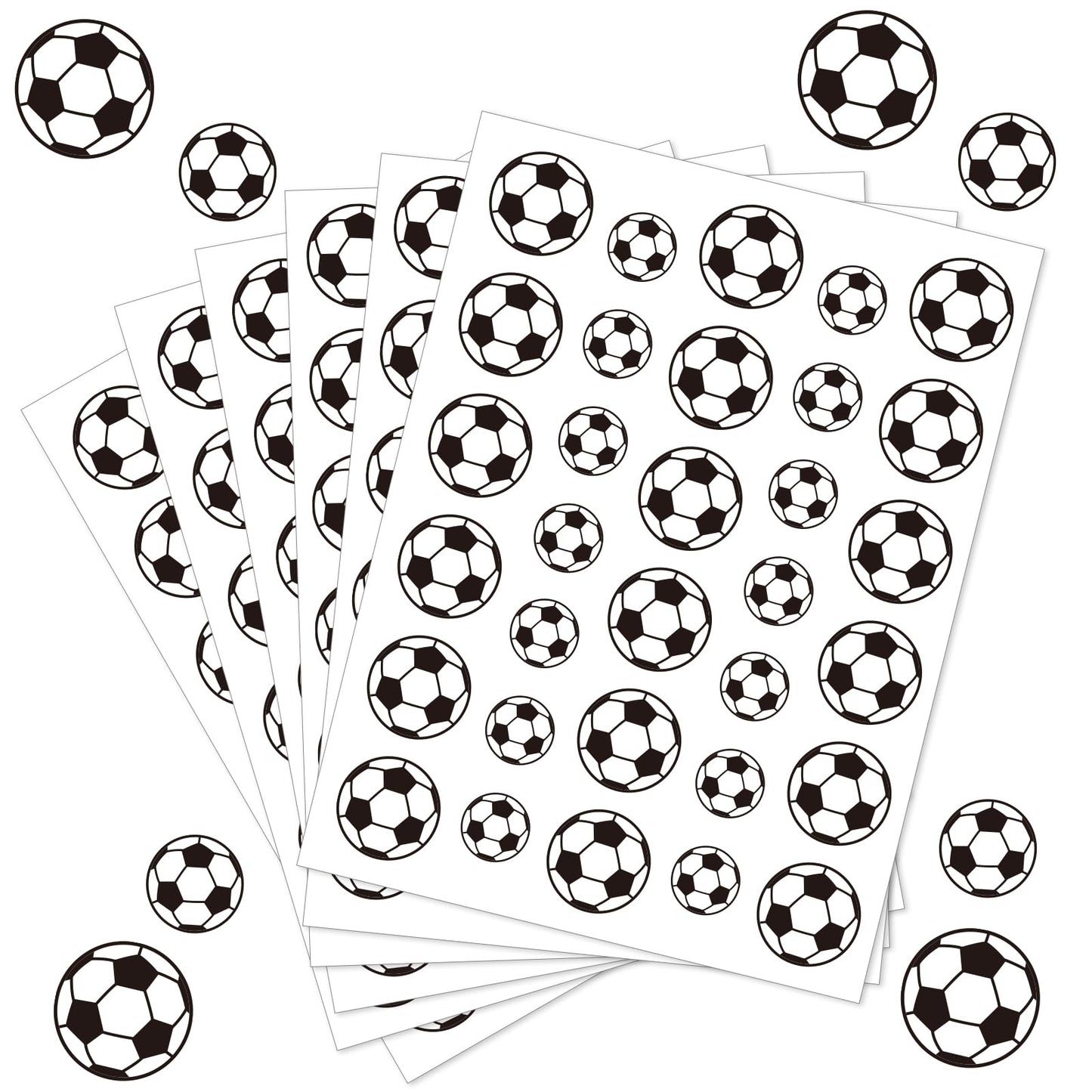 JUMELON 512 Pcs Sports Stickers for Kids - Water-Repellent, Self-Adhesive Soccer Ball Stickers for Water Bottles, Scrapbooks, Sp