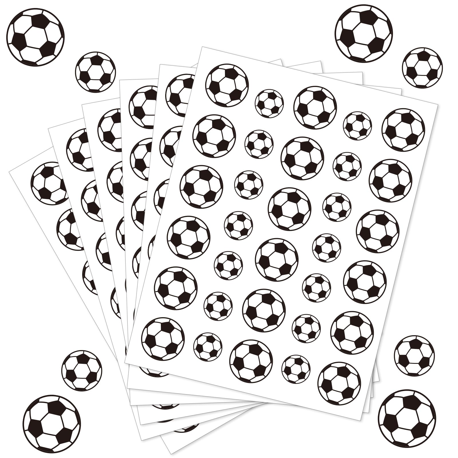 JUMELON 512 Pcs Sports Stickers for Kids - Water-Repellent, Self-Adhesive Soccer Ball Stickers for Water Bottles, Scrapbooks, Sp