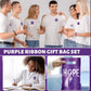 Supervitae 200 Pcs Purple Ribbon Awareness Accessories, Include 50 Purple Ribbon Gift Bags 50 Purple Awareness Wristband 50 Purp