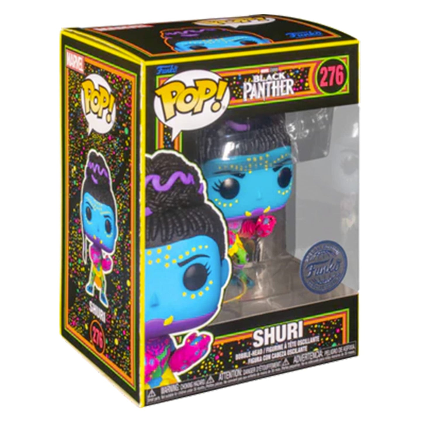 Funko Pop! Marvel: Black Panther - Shuri, Special Edition Black Light Exclusive Figure #276