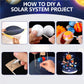 Pllieay Solar System Model Kit, Includes Small Light String, Foam Cylinder, Mixed Sized Foam Balls, Planetary Track Sticker And