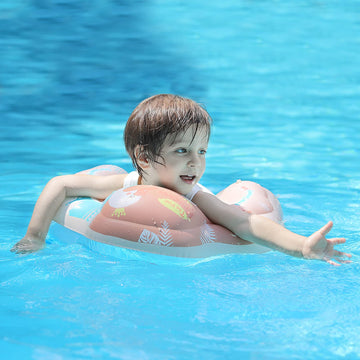 Swimbobo Baby Swimming Float Kids Inflatable Swim Ring With Safety Support Bottom Swimming Pool Accessories For 3-36 Months (Pin