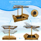 Kids Sandbox With Lid, Wooden Sand Box With Cover Outdoor, Uv-Protection & Natural Wood, Foldable Bench Seat, Adjustable Canopy,