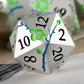 Glow in The Dark Metal Dice, DNDND 7 PCS Green Metallic D&D Dice Set with Grogeous Gift Case for Dungeons and Dragon Tabletop Ga
