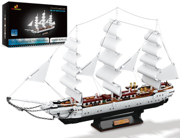 JMBricklayer Ship Building Toy - Building Sets for mature-themed 40104  White Swan Model Ship Attractive Showroom Decoration  Pirate Ship & Nautical Adventure Experience Construction Toys