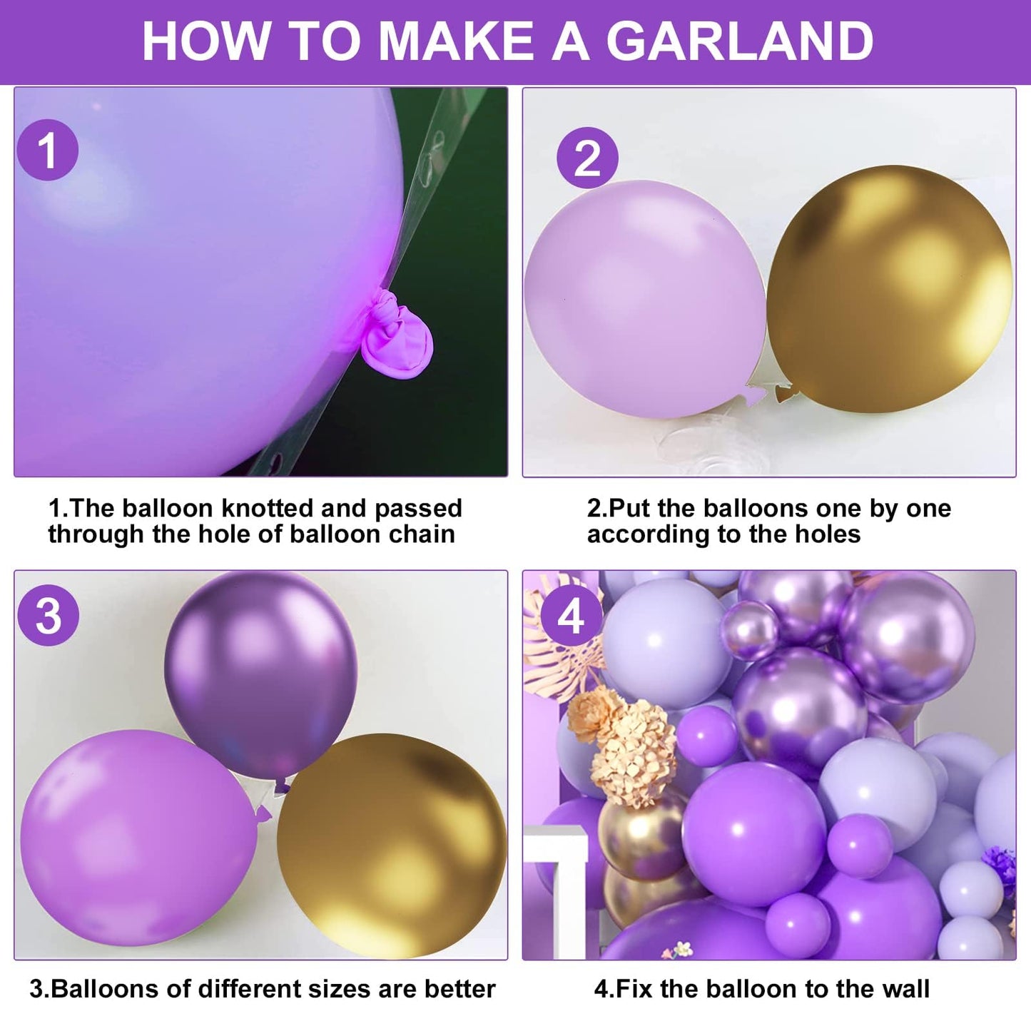Pink Purple Blue Balloon Arch Kit, Pink Purple Balloon Garland Kit With Teal Blue, Pink And Purple Balloons, Pink Purple Blue Ba