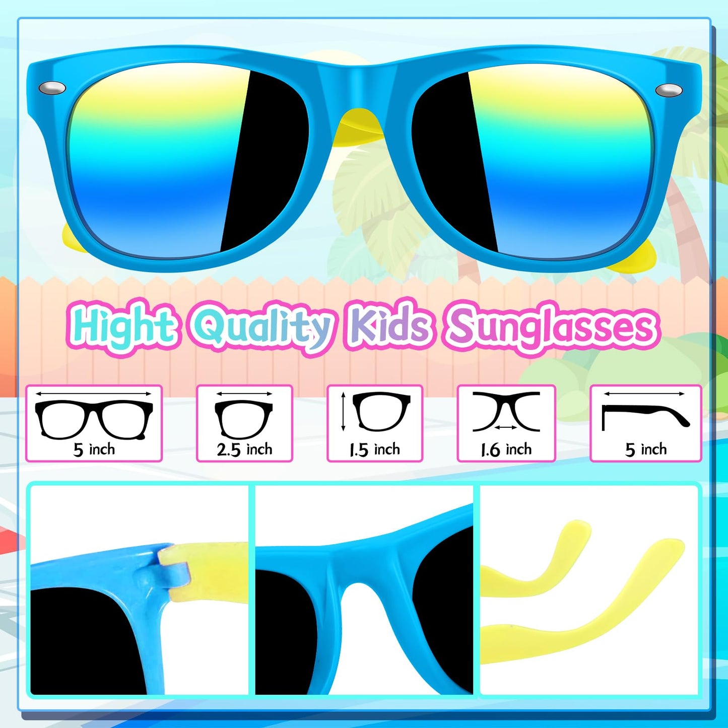 Kids sunglasses bulk, Kids Sunglasses Party Favor, 12Pack Neon Sunglasses with UV400 Protection for Kids, Boys and Girls Age 3-8