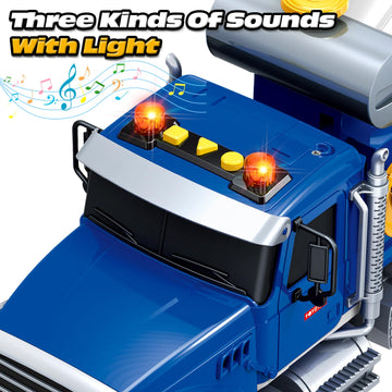 SpringFlower Toddler Trucks Toy, Large Mixer Truck Toy with Lights & Sounds, Truck Vehicle Boy Toy for 3 4 5 6 Year Old Boys, Ch