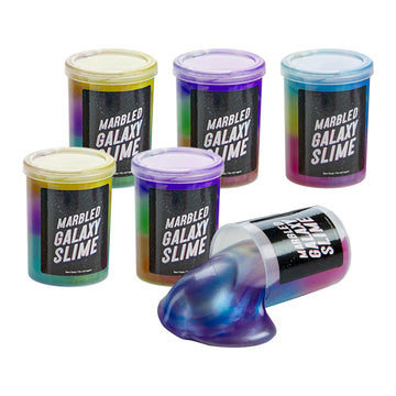 Playbees Galaxy Slime 6 Pack Marbled Slime Gooey Unicorn Fidget Kit Party Favors Safe For Girls Boys Stretchy & Non-Sticky Super