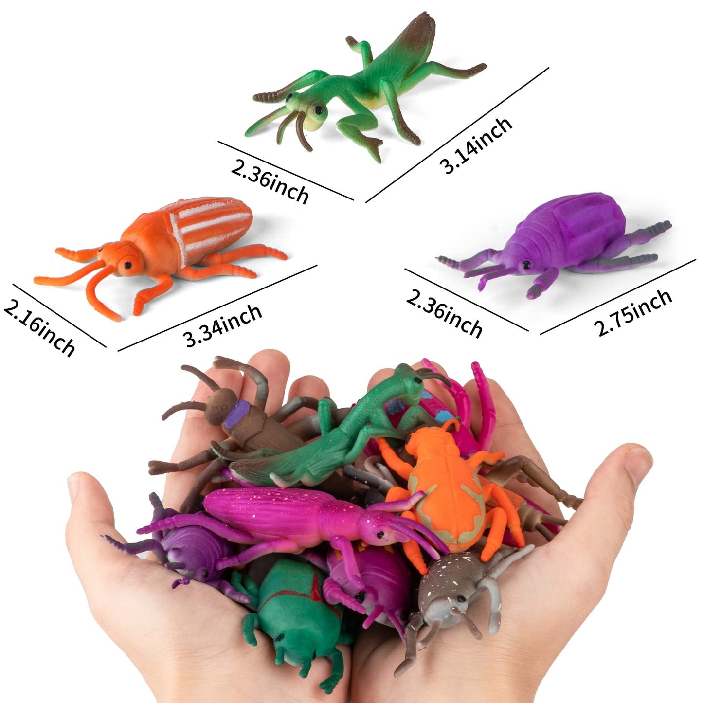 Niskaqsn 12 Pack Color Changing Insect Toys,Change Color Bug Toys,Floating And Stretchable Bath Toys Fosr Kid,Insect Figurines T