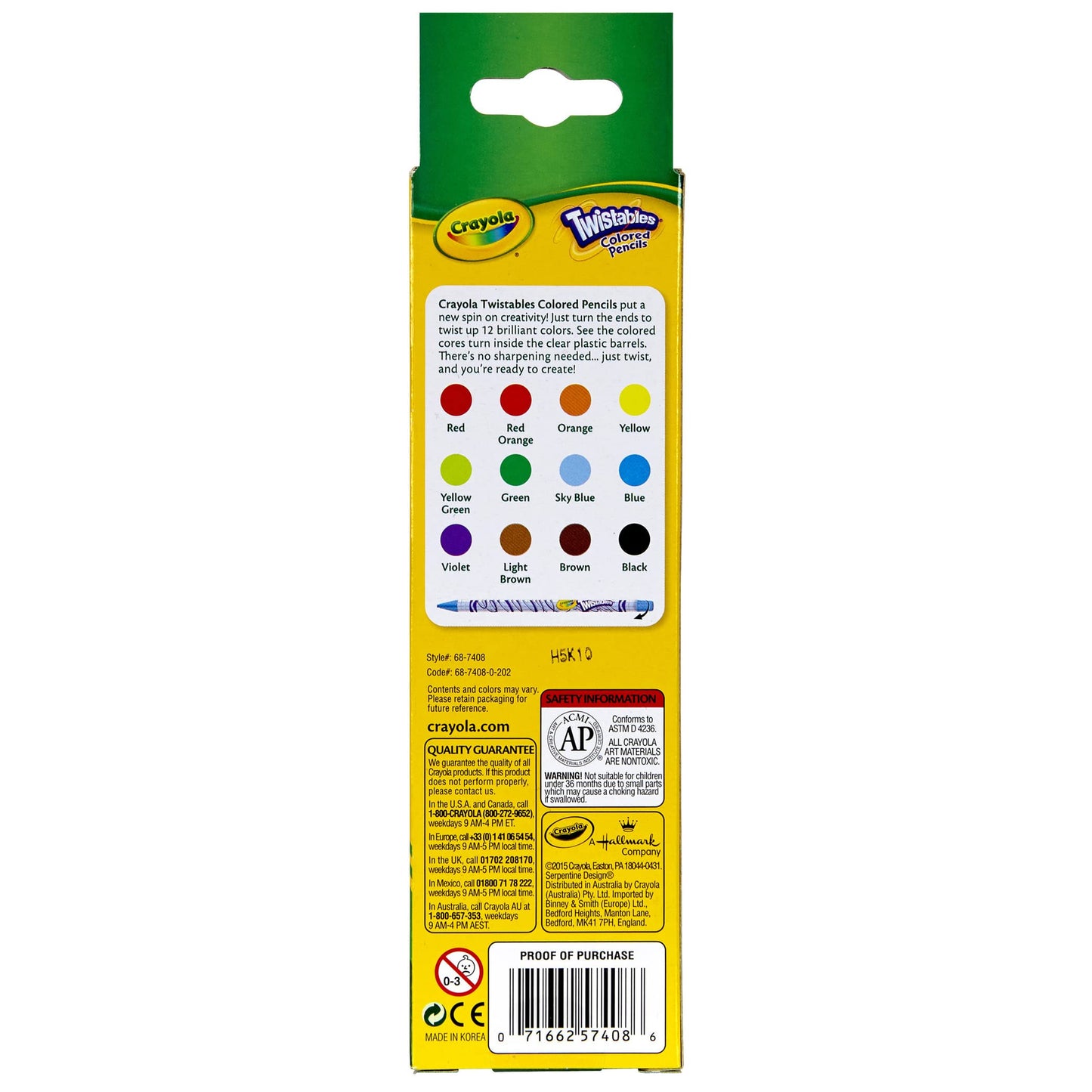 Crayola Twistables Colored Pencil 12 pk