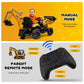 Btmway 24V Jcb Ride On Excavator,Kids' Electric Vehicles With Remote Control,Various Accessories,Sand Digger And Backhoe Shovel