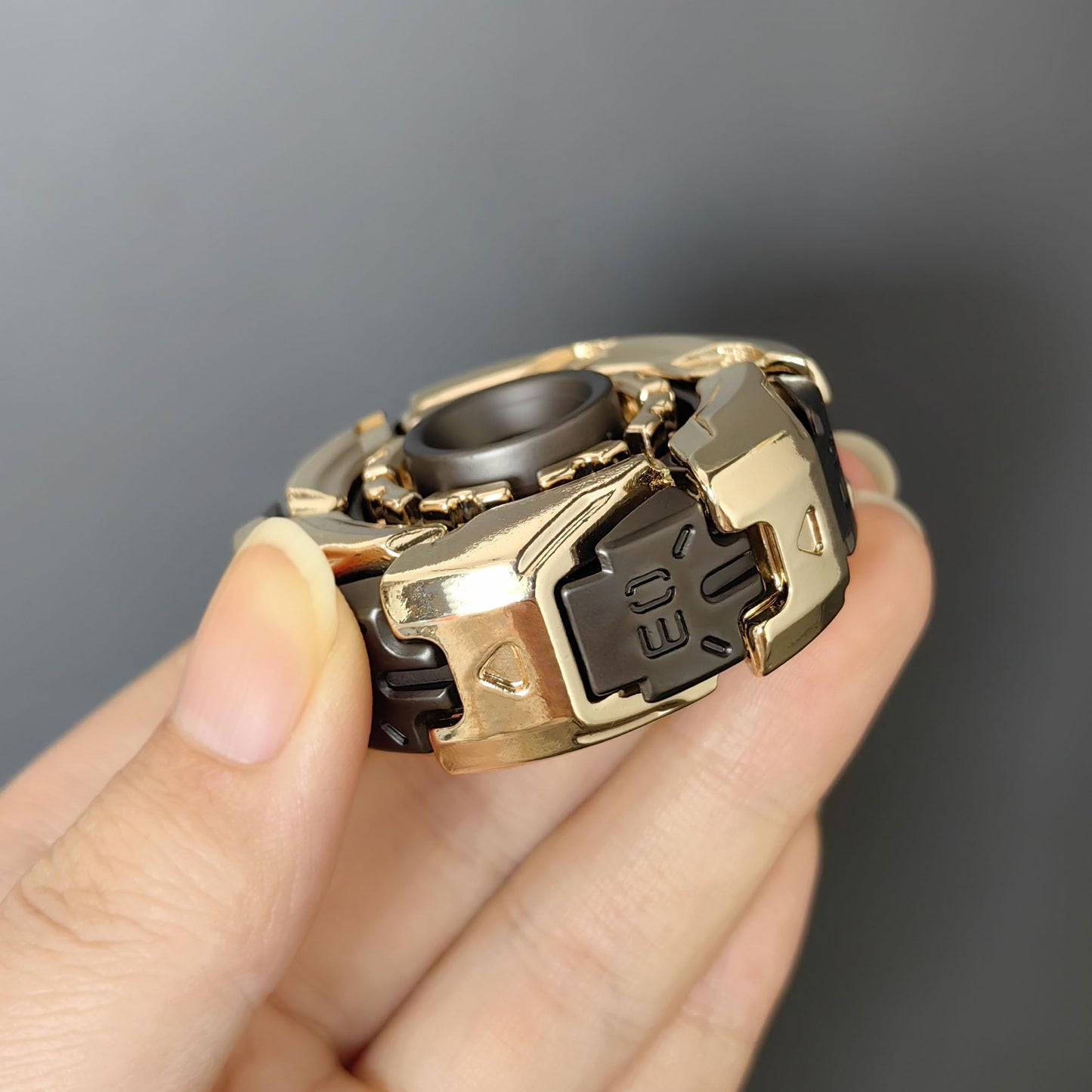 T-Conceal EDC Fidget Sliders Open protective covering Spinning TopFidget Toys Stress Relief for mature-themeds Magnetic Metal (Gold Gray)