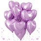 TAOYE Purple Heart Mylar Balloons - 12 Pcs, 18 Inch Light Purple Helium Balloons for Birthday, Wedding, Baby Shower, Valentine's Day