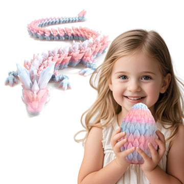 3D Printed Dragon,Dragon Eggs With Dragon Inside,Surprise Dragon Egg Toy,15'' Full Articulated Crystal 3D Dragon